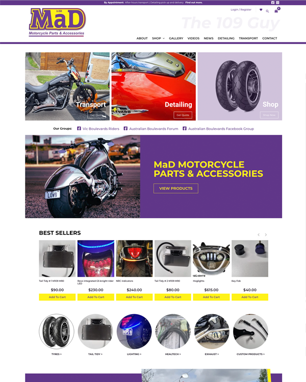 MaD Motorcycle Parts and Accessories: