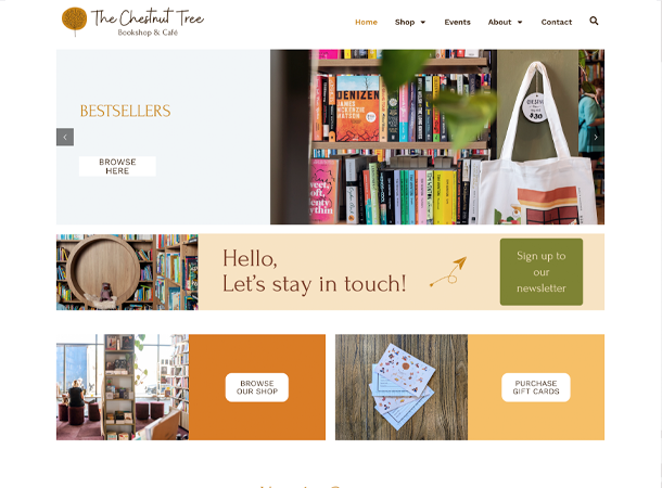 Book Shop & Cafe Website Redesign for The Chestnut Tree | Design Grid