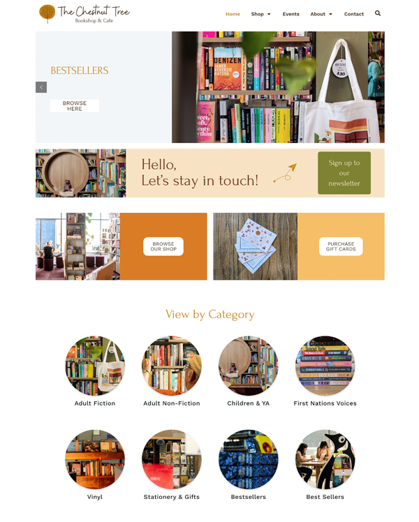 Book Shop & Cafe Website Redesign for The Chestnut Tree | Design Grid