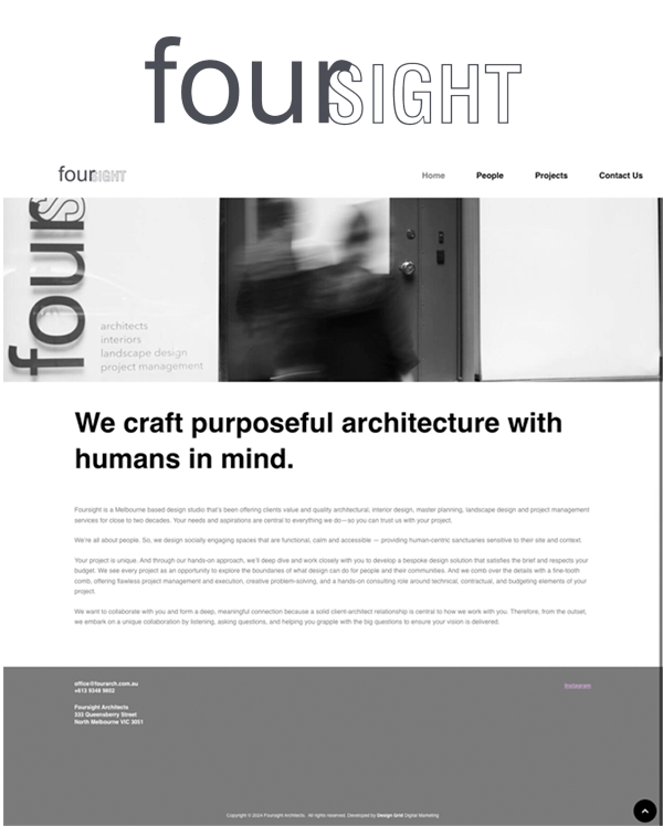 Architecture firm website homepage design